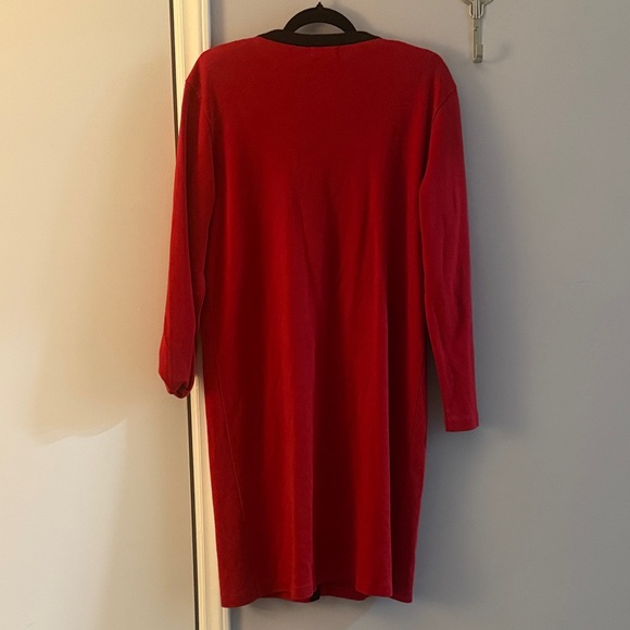 Liz Claiborne Red and Black Long Sleeve Dress - Picture 3 of 3